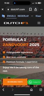 2 kaarten grand prix zandvoort 2025 te koop, Tickets en Kaartjes, Evenementen en Festivals, Twee personen