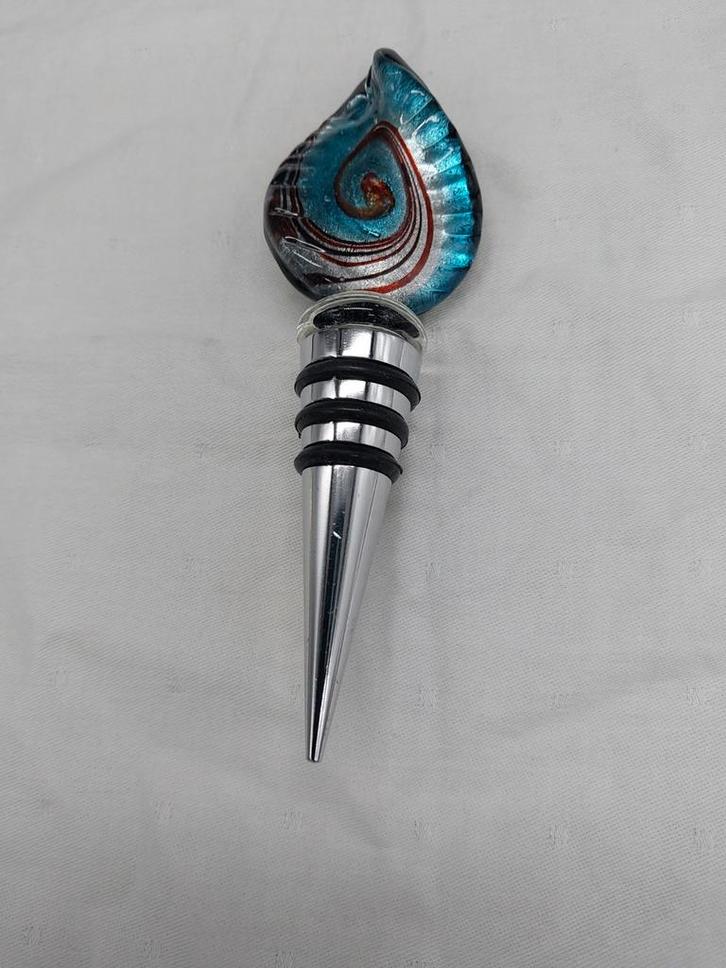 Murano Glas Wijnstop - Prachtige Kleuren, Huis en Inrichting, Woonaccessoires | Kandelaars en Kaarsen, Zo goed als nieuw, Minder dan 25 cm