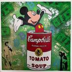 Addiel Arturo - Mickey Mouse Campbells soup 100 x 100 met uv, Antiek en Kunst, Ophalen of Verzenden