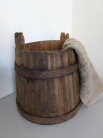 Oude Houten Emmer - Stoer & Sober, Antiek en Kunst, Curiosa en Brocante, Ophalen of Verzenden