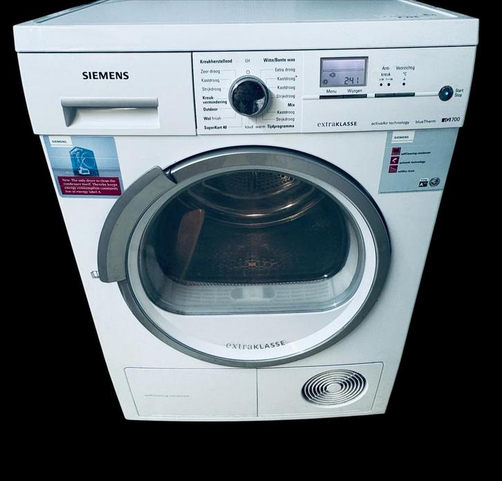 Siemens Warmtepomp Condensdroger 8Kg A++ Trommelverlichting, Witgoed en Apparatuur, Wasdrogers, Zo goed als nieuw, Condens, Voorlader