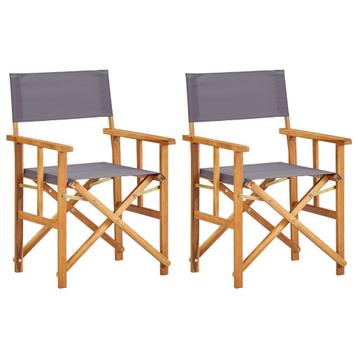 Regisseursstoelen 2 st massief acaciahout beschikbaar voor biedingen