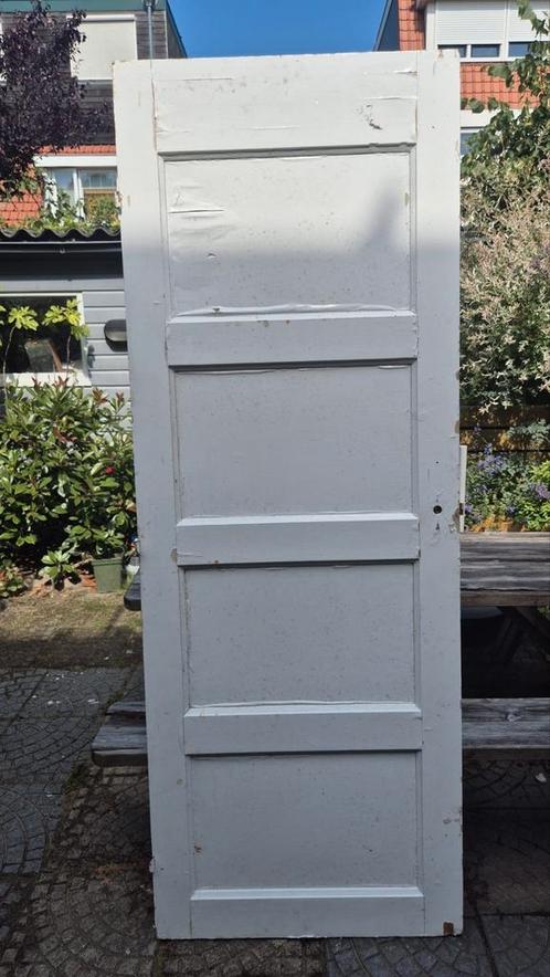 massief houten paneeldeur jaren 20/30, Doe-het-zelf en Verbouw, Deuren en Horren, Gebruikt, Binnendeur, 200 tot 215 cm, Minder dan 80 cm