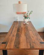 Mooie eettafel, industrieel design, Ophalen, 200 cm of meer, 50 tot 100 cm, Zo goed als nieuw