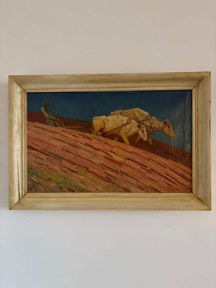 Schilderij Karbouwen, Antiek en Kunst, Kunst | Schilderijen | Klassiek, Ophalen