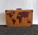 Decoratieve koffer met wereldkaart print, Sieraden, Tassen en Uiterlijk, Koffers, Ophalen of Verzenden, Zo goed als nieuw, Slot
