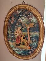 Antiek Italiaans 3D wandbord mid century ovaal, Ophalen of Verzenden