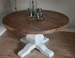 Landelijke ronde eettafel 140cm, RAL 9016, Huis en Inrichting, Tafels | Eettafels, Ophalen