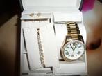 Setje Michael Kors horloge,armband,orbellen ,goud kleur, Overige merken, Staal, Nieuw, Ophalen of Verzenden