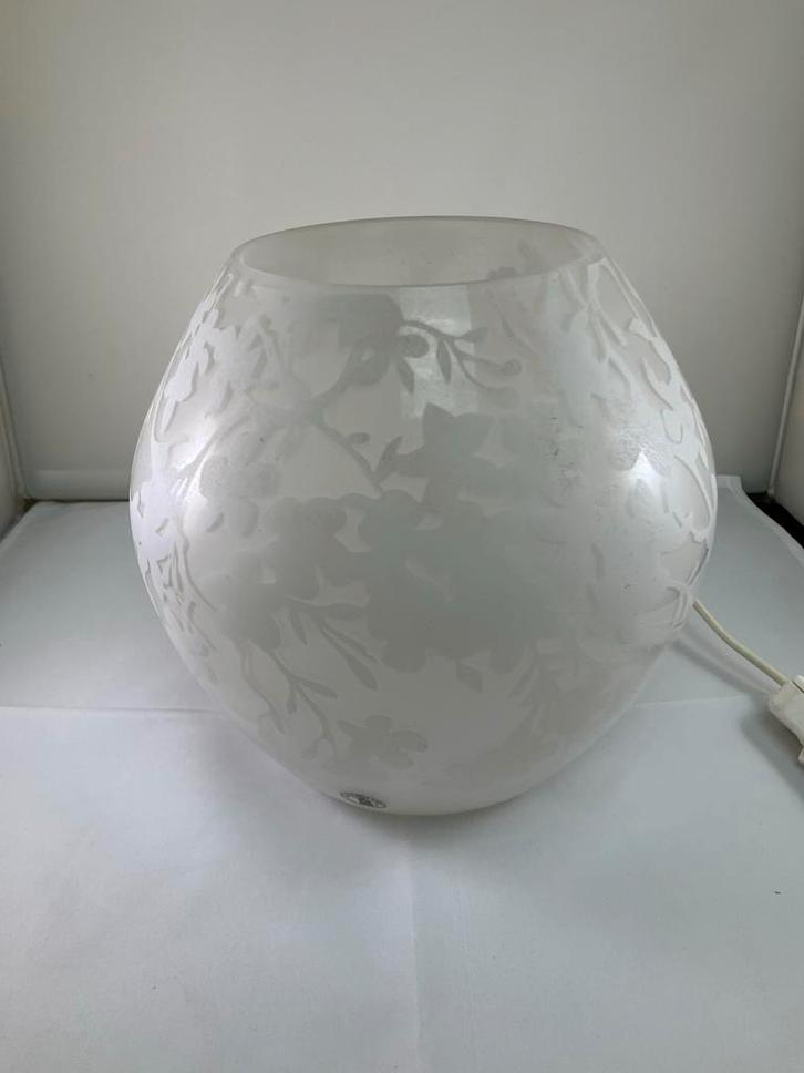 IKEA Tafellamp Glas Bloemmotief, Huis en Inrichting, Lampen | Tafellampen, Zo goed als nieuw, Minder dan 50 cm, Glas, Ophalen of Verzenden