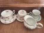 Vintage servies: 3x kop en schotel + 1 melkkannetje, Ophalen