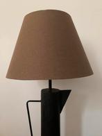 Bauhaus brutalist vintage design lamp zwart staal taupe kap, Ophalen of Verzenden