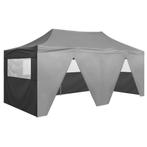 Partytent met 4 zijwanden inklapbaar 3x6 m staal antraciet, Tuin en Terras, Nieuw, 2 meter of meer, 5 tot 8 meter, Opvouwbaar