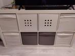 Ikea opbergkast met vakken + witte/grijze opbergboxen, Doe-het-zelf en Verbouw, Kratten en Dozen, 60 cm of meer, Overige typen