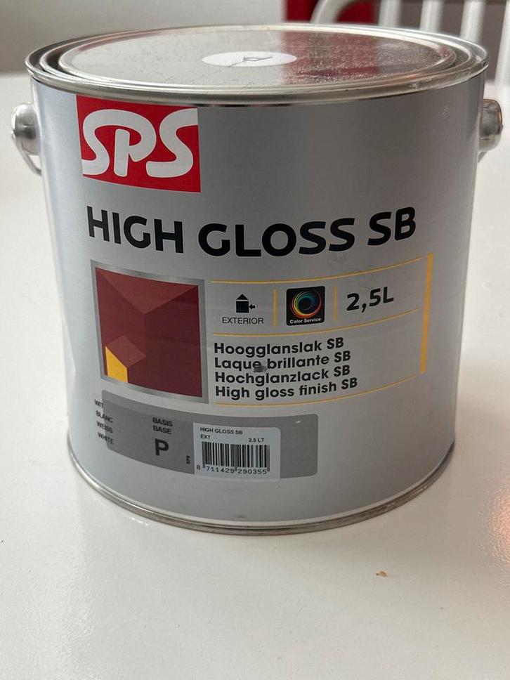 SPS Hoogglanslak Buiten - Wit RAL 9001, Doe-het-zelf en Verbouw, Verf, Beits en Lak, Nieuw, Lak, Minder dan 5 liter, Wit, Ophalen of Verzenden
