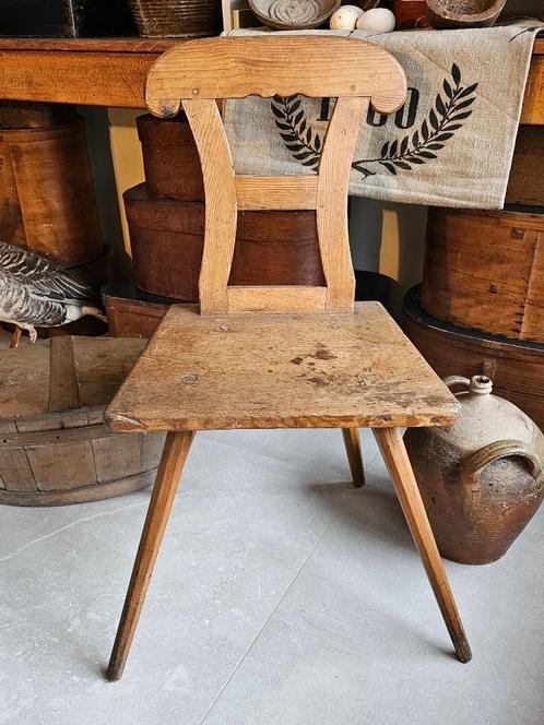 Antieke houten boerenstoel ca. 1850 landelijk / stoeltje, Antiek en Kunst, Antiek | Meubels | Stoelen en Banken, Ophalen