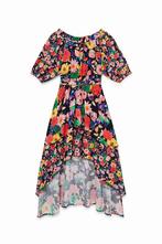 Gave ruffle bloemenjurk Desigual s 36, Kleding | Dames, Overige kleuren, Nieuw, Ophalen of Verzenden, Boven de knie