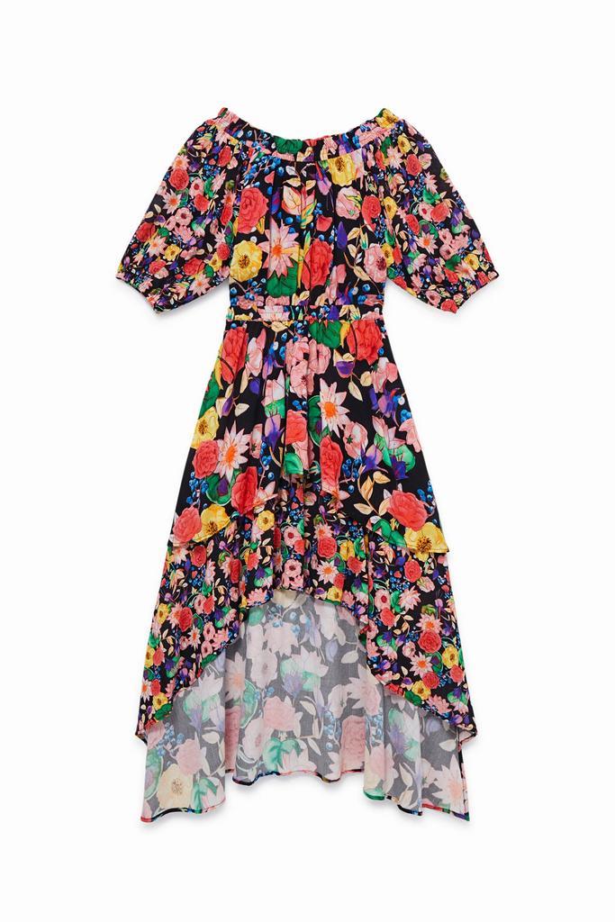 Gave ruffle bloemenjurk Desigual s 36, Kleding | Dames, Jurken, Nieuw, Maat 36 (S), Overige kleuren, Boven de knie, Ophalen of Verzenden