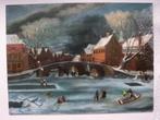 olieverf  Winter olieverf op board, Antiek en Kunst, Ophalen of Verzenden