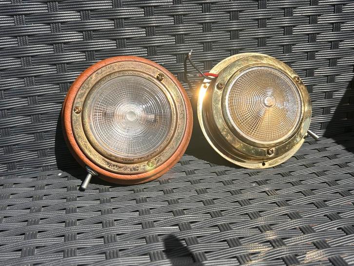 Scheepslampjes 24V - LED - koper en hout, Watersport en Boten, Accessoires en Onderhoud, Gebruikt, Ophalen of Verzenden