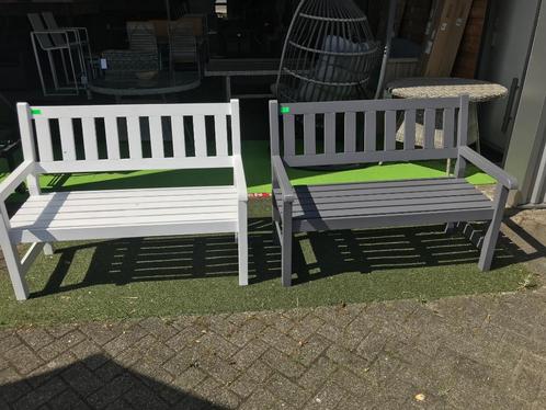 Tuinbank 2-zits FSC-Grenenhout Wit of Grijs, Tuin en Terras, Tuinbanken, Nieuw, Hout, Ophalen