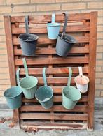Houten klimrek (twee zijdig) en 8 hangende bloempotten, Tuin en Terras, Bloembakken en Plantenbakken, Ophalen, Tuin, Gebruikt