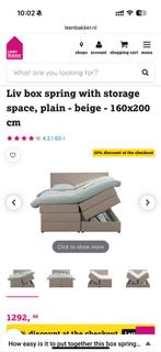 Leen Bakker Boxspring 160x200 met Opbergruimte, Ophalen, Gebruikt, Tweepersoons, 200 cm