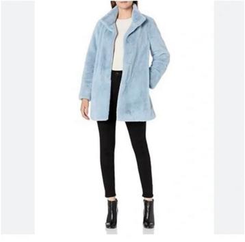 Zachtblauwe faux fur jas, mt XS/S Calvin Klein beschikbaar voor biedingen