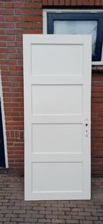 Viervaks bruynzeel paneeldeur jaren 30, 201x82, Ophalen, Gebruikt, 80 tot 100 cm, Binnendeur