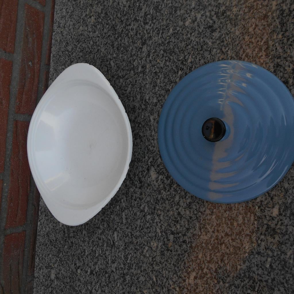 DRU ULFT Confetti serie Wim Gilles pan  deksel email blauw, Ophalen of Verzenden