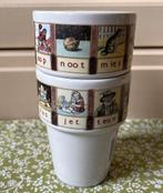 Melkbekers Leesplankje aap noot mies 2 in 1 koop, Huis en Inrichting, Keuken | Servies, Ophalen of Verzenden, Zo goed als nieuw