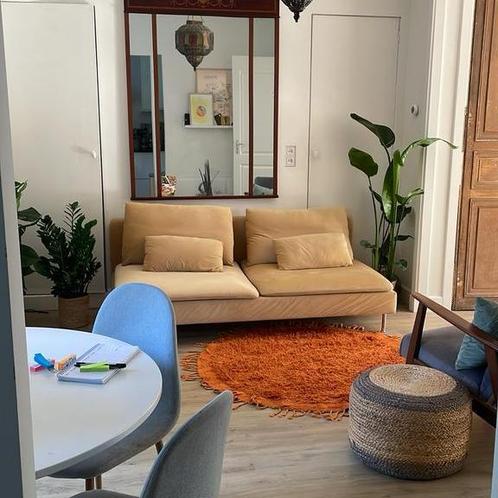 Gele velvet SODERHAMN bank / yellow couch, Huis en Inrichting, Banken | Bankstellen, Zo goed als nieuw, Stof, Ophalen