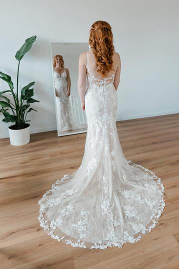 Prachtige romantische Enzoani trouwjurk S/M beschikbaar voor biedingen