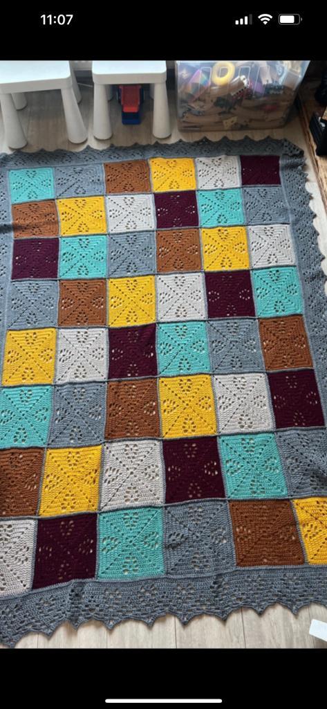 Gehaakte deken, Huis en Inrichting, Woonaccessoires | Plaids en Woondekens, Nieuw, Ophalen of Verzenden