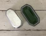 Vintage Franse geëmailleerde lunchbox met inzet bakje, Antiek en Kunst, Ophalen of Verzenden