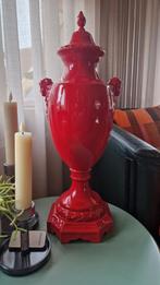 Rode decoratieve vaas, Aardewerk of Porselein, Ophalen of Verzenden, Zo goed als nieuw, Minder dan 50 cm