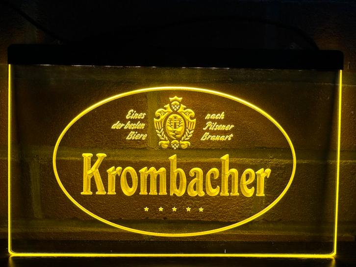 Led Lichtbord KROMBACHER 3d neon look, Verzamelen, Biermerken, Nieuw, Reclamebord, Plaat of Schild, Overige merken, Ophalen of Verzenden