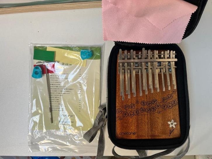 ONETONE Easy Kalimba (18 toetsen) met hoes en accessoires, Muziek en Instrumenten, Percussie, Zo goed als nieuw, Melodische percussie