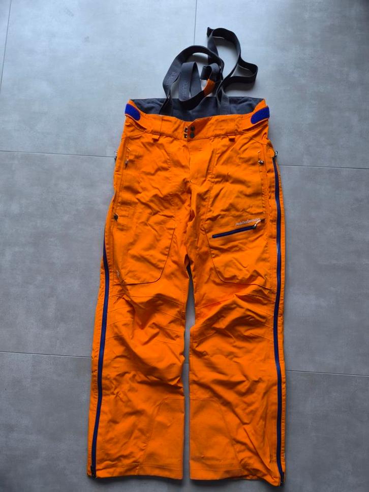 Oranje Peak Performance Gore Tex Skibroek - Maat M, Kleding | Heren, Wintersportkleding, Gedragen, Broek, Maat 48/50 (M), Ophalen of Verzenden