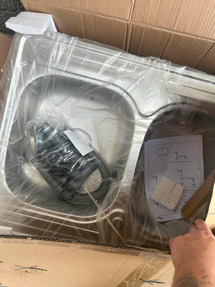 Nieuwe RVS Spoelbak., Huis en Inrichting, Keuken | Keukenelementen, Nieuw, Minder dan 100 cm, 50 tot 100 cm, 25 tot 50 cm, Grijs