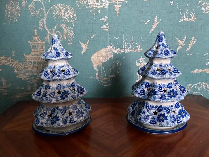 Bunzlau castle polen pools blauw kerstboom waxinelicht, Diversen, Kerst, Nieuw, Ophalen