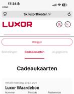 Luxor waardebon 139,00, Tickets en Kaartjes, Eén persoon, Cadeaubon, Overige typen