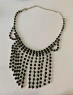 Zwarte Strass Ketting vintage gothic (choker), Overige materialen, Verzenden, Zwart, Nieuw