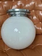 Opaline bollamp, chroom Bauhaus, art deco ‘30, Ophalen of Verzenden