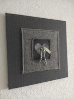 Wandpaneel - schilderij van stof - grijs - 40 x 40 cm, Ophalen of Verzenden, Zo goed als nieuw