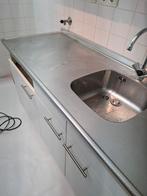 RVS aanrechtblad, Huis en Inrichting, Keuken | Keukenelementen, Ophalen of Verzenden, Zo goed als nieuw, 50 tot 75 cm, Minder dan 100 cm