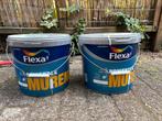 2x Flexa Powerdek 10L RAL 9010 + Verfspullen, Doe-het-zelf en Verbouw, Schildersmaterialen, Ophalen, Gebruikt, Overige typen