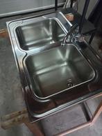 Dubbele horeca spoelbak 80x50cm, Ophalen of Verzenden, Zo goed als nieuw, Overige merken