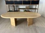 Ovalen travertin salontafel - 120x60, Ophalen of Verzenden, Minder dan 75 cm, Minder dan 50 cm