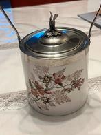 Porseleinen pot engels met verchroomde deksel, Ophalen of Verzenden